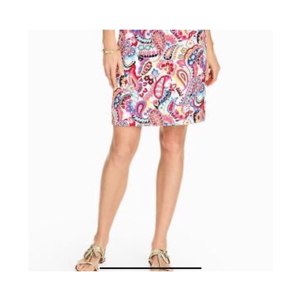 Talbots Pink Multicolor Paisley Pencil Skirt